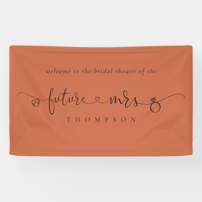 Lona Futuro Sra Ring Hearts Terracotta Bridal Shower (Horizontal)