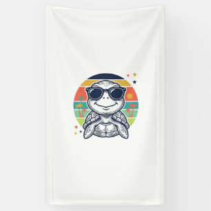 Lona Gafas de sol de tortuga tropical vintage Camiseta