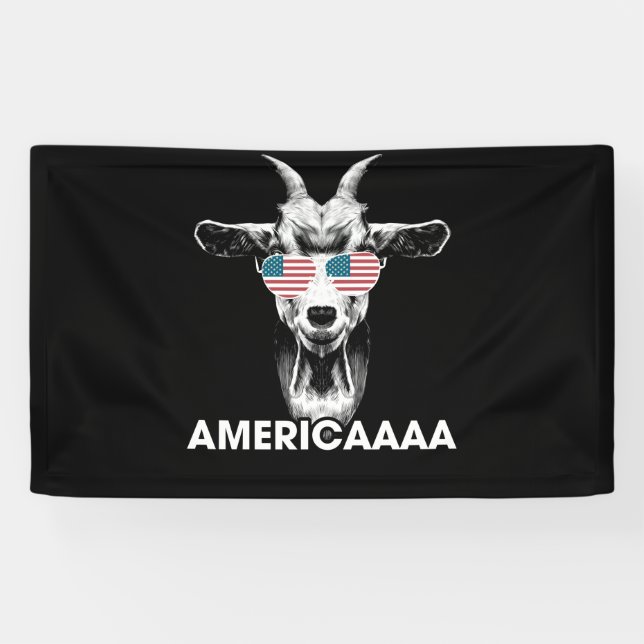 Lona Gafas de sol Goat Americaaa 4 de julio Patriótico (Horizontal)