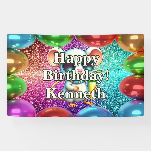 Lona Gafas de sol Ratón Personalidad personalizada cump (Horizontal)