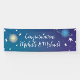 Lona Galaxia Baby Shower del espacio ultraterrestre