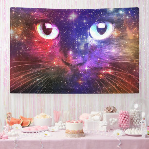 Lona Galaxia de ráfaga de color gato 
