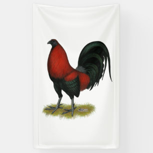 Lona Gallo Rojo Negro de Juego Americano