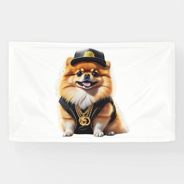 Lona Gangsta Pomeranian - Hip Hop Dog Swag (Horizontal)