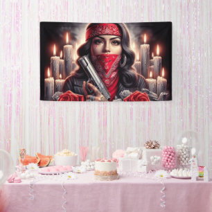 Lona Gangster Chica Hip Hop arte chicano gráfico