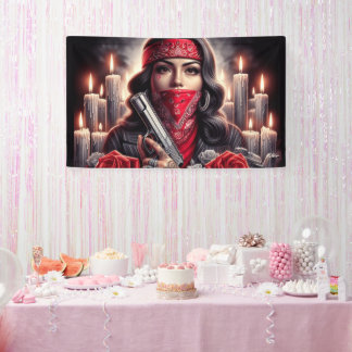 Lona Gangster Chica Hip Hop arte chicano gráfico