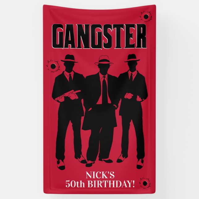 Lona Gángster temático, fiesta del gángster (Vertical)