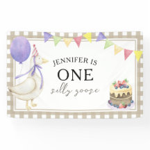 Ganso acuarela cumpleaños 1 año Bienvenido