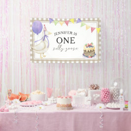 Lona Ganso acuarela cumpleaños 1 año Bienvenido