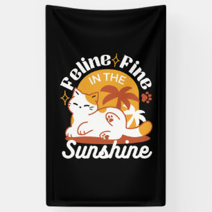 Lona Gato Adorable relajante al sol - Mascota de verano