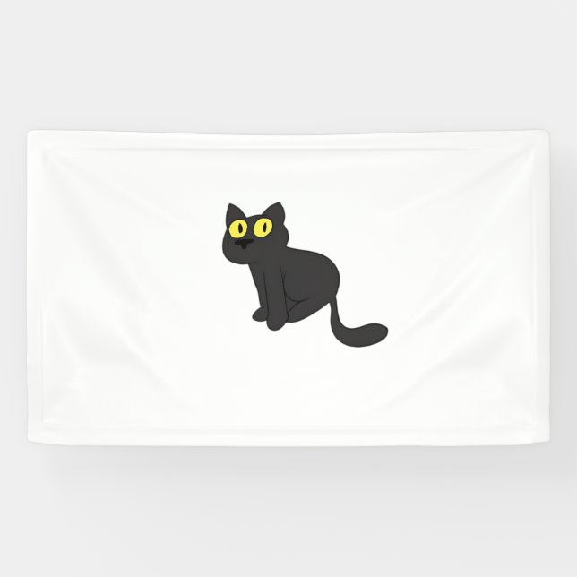 Lona Gato de Halloween Spooky de diseño inspirado en la (Horizontal)