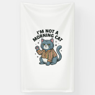 Lona Gato de la mañana Grabado vintage Camiseta diverti