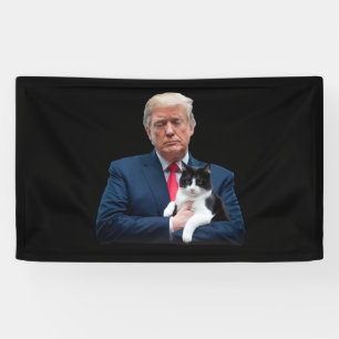 Lona Gato divertido Trump 2024 MAGA