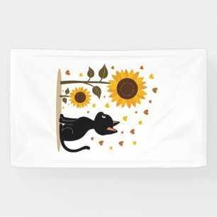 Lona Gato Girasol Árbol de Navidad Girasol Gato Amante 