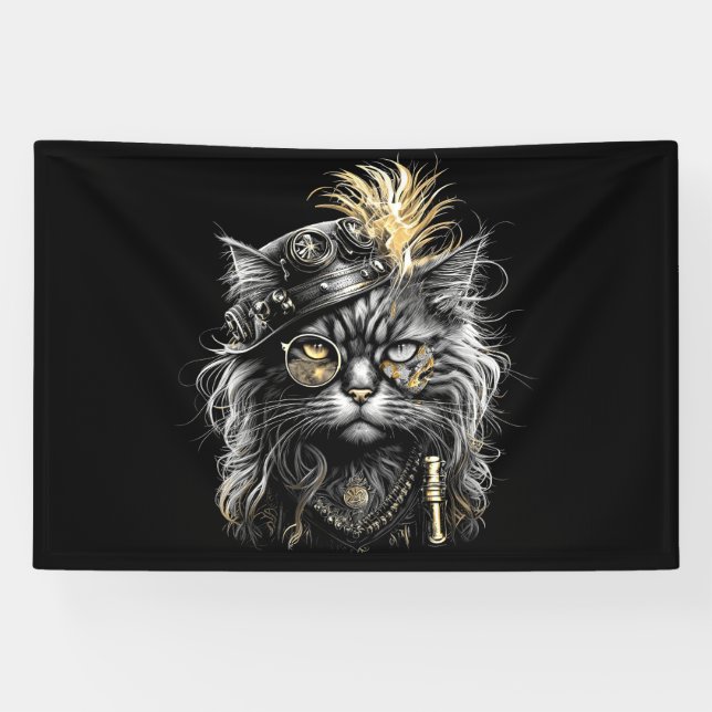 Lona Gato impresionante de Steampunk  (Horizontal)
