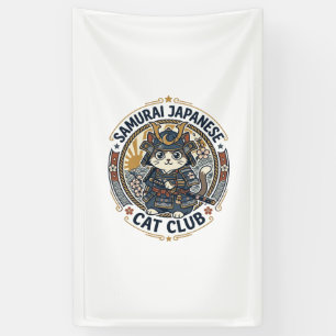 Lona Gato Japonés Samurái Arte Vectorial POD - Samurái