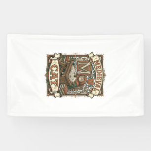 Lona Gato Medieval Manuscrito Medieval Vintage
