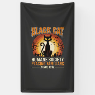 Lona Gato Negro Halloween Familiar Antiguo Cementerio D