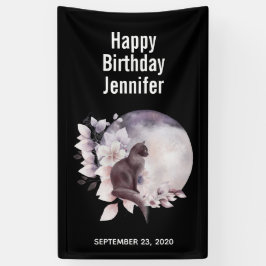 Lona Gato negro por una luna llena mágica