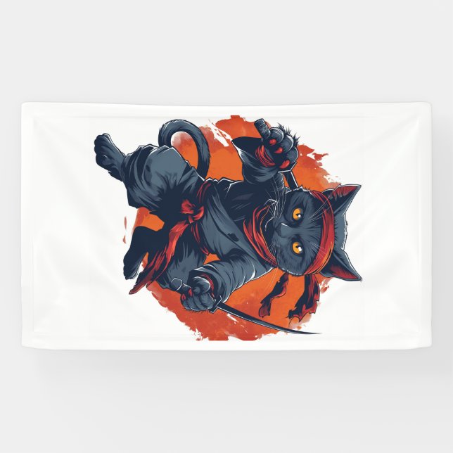 Lona Gato Ninja Sigilo (Horizontal)