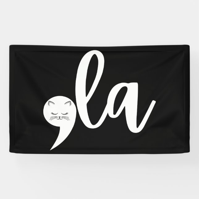 Lona Gato Retro Comma La Kamala Harris Elección 2024 (Horizontal)
