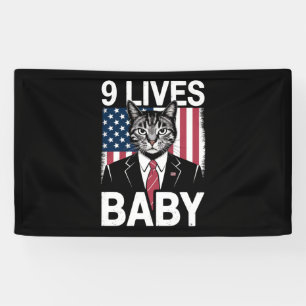 Lona Gato Trump 9 Vidas Bebé Divertido Gato Trump