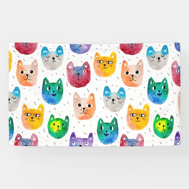 Lona Gatos acuarelas y amigos (Horizontal)