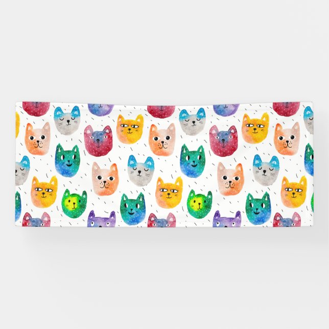Lona Gatos acuarelas y amigos (Horizontal)
