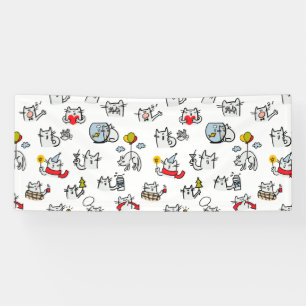 Lona Gatos divertidos, leche y magia.