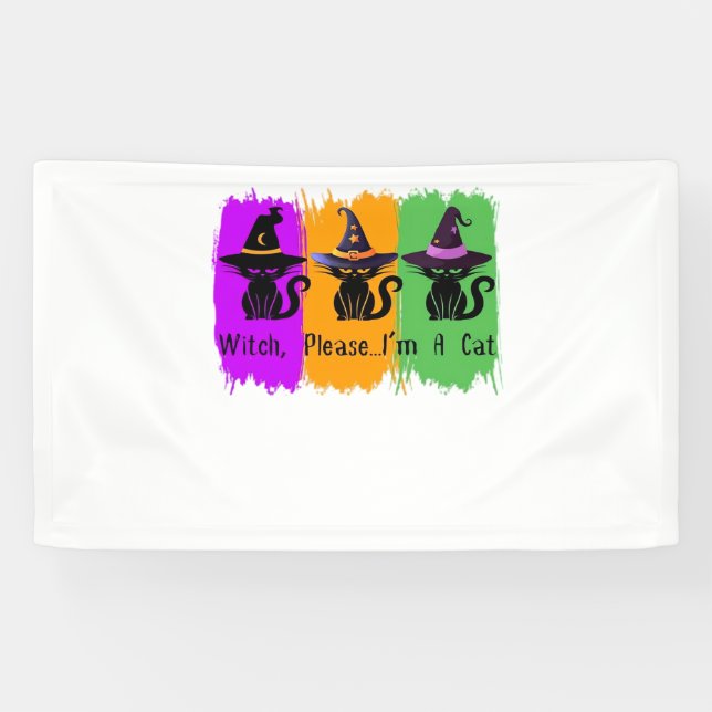 Lona Gatos Negros En Gorras De Brujas Esencial Camiseta (Horizontal)