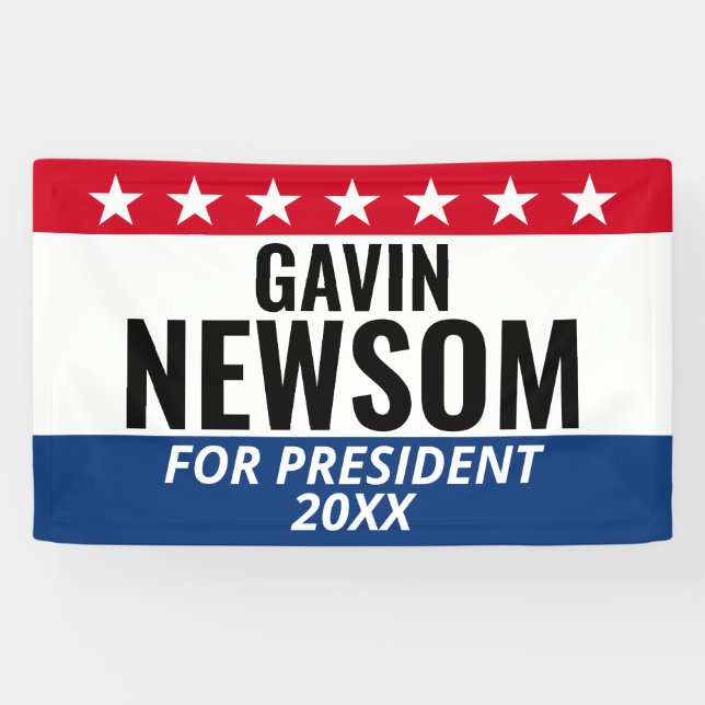 Lona Gavin Newsom para el presidente - Campaña (Horizontal)