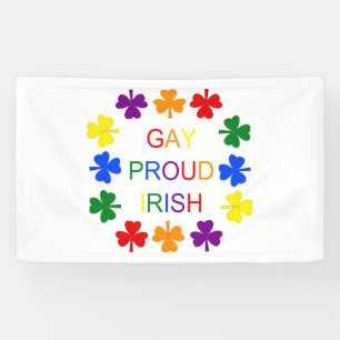 Lona Gay Proud Irlandés LGBT Rainbow Shamrock