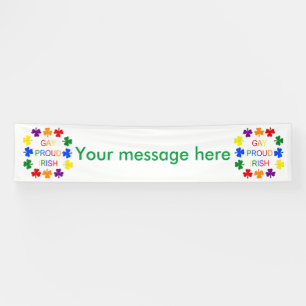 Lona Gay Proud Irlandés LGBT Rainbow Shamrock