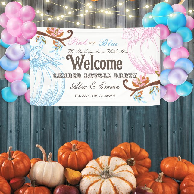 Lona Género de calabaza rosa o azul revelan bienvenida (Subido por el creador)