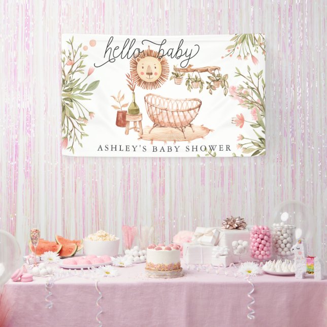 Lona Género Neutral | Banner de bienvenida de Boho Baby (Fiesta)