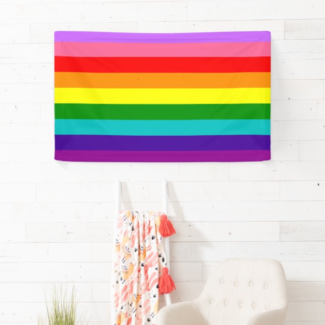 Lona Gilbert Baker’s 9-Stripe Rainbow Flag  (In situ)
