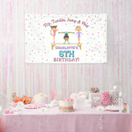 Lona Gimnasia Niños Chica Fiesta de Cumpleaños Tema