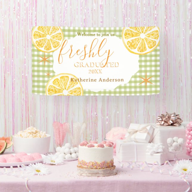 Lona Gingham de Limón recien graduado  (Fiesta)