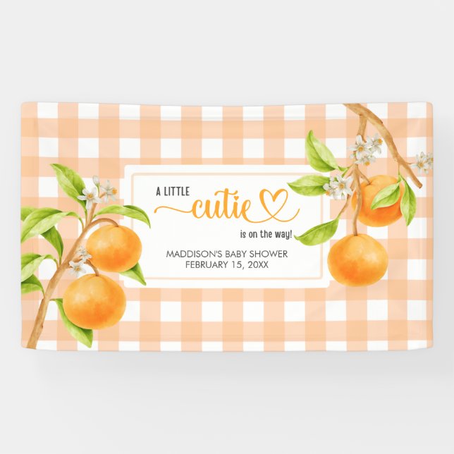Lona Gingham Orange Baby Shower (Horizontal)