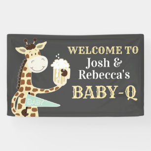 Lona Giraffe bebiendo cerveza Baby-Q Co-ed Baby Shower