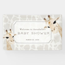 Lona Giraffe Beige Watercolor Baby Shower Signo de bien