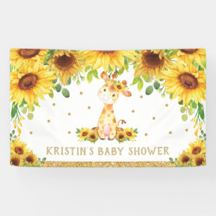 Lona Giraffe Sunflower Baby Shower Birday Backup