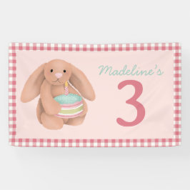 Lona Girls Pink Woodland Bunny Birthday Sign
