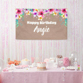 Lona Girly floral craft party banner backdrop