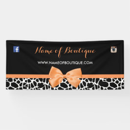Lona Girly Giraffe Print Naranja Boutique Bow 2 pies