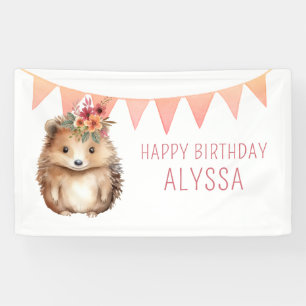 Lona Girly hedgehog, fiesta de cumpleaños para niños