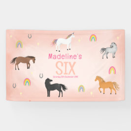 Lona Girly Pink Cute Horse Unicorn Birthday Sign