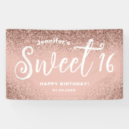 Lona Girly Pink Purpurina Rosa Gold Nombre de cumpleaño