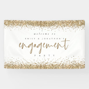 Lona Glam Gold Purpurina Borders Welcome Engagement Par