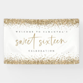 Lona Glam Gold Purpurina Nombre Bienvenida Dulce Diecis